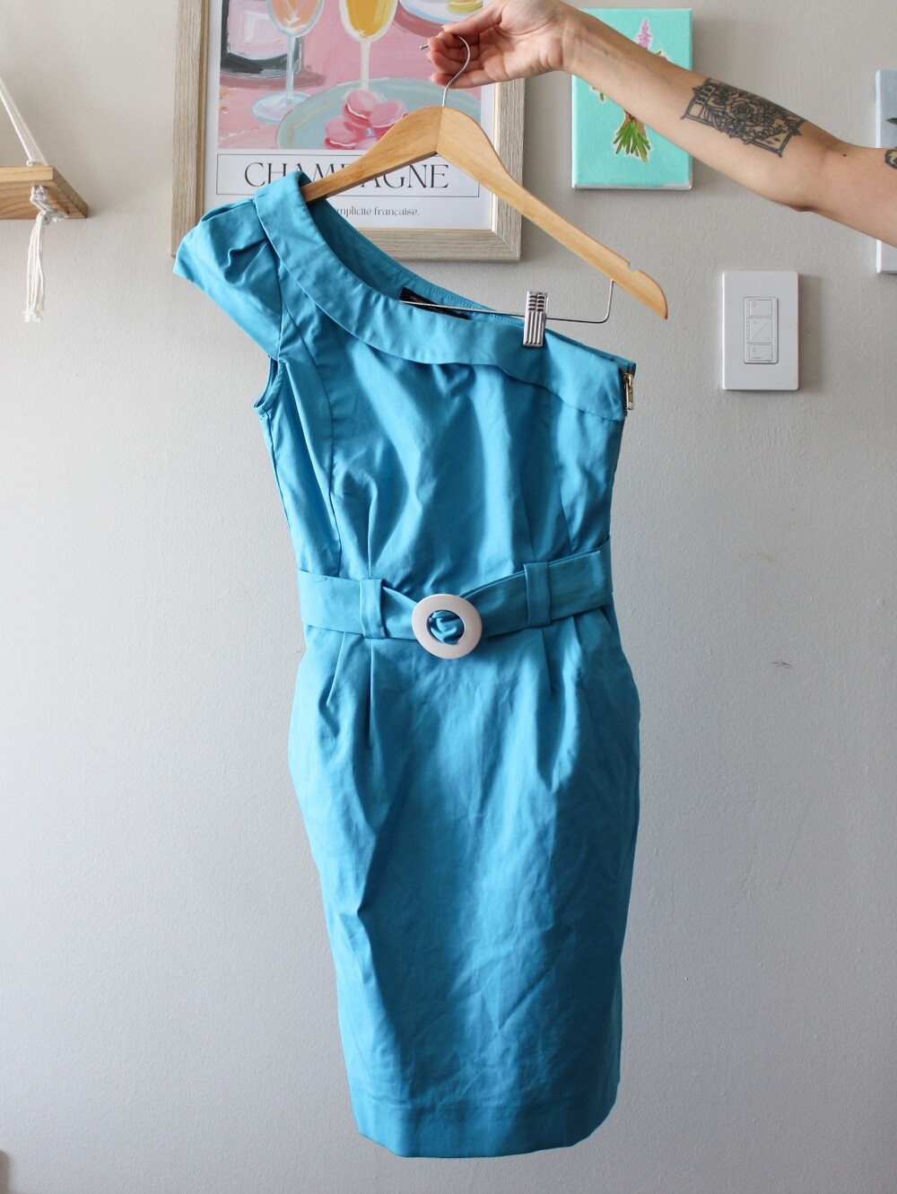 French Connection One-Shoulder Formal Dress